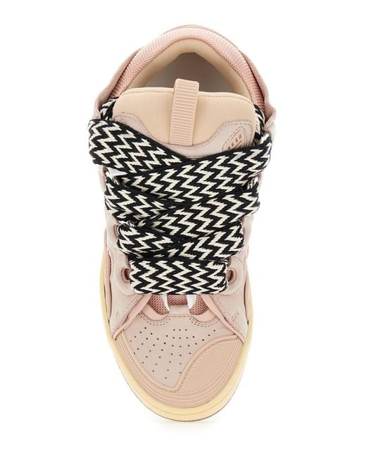 Lanvin White Round Perforated Sneakers for men
