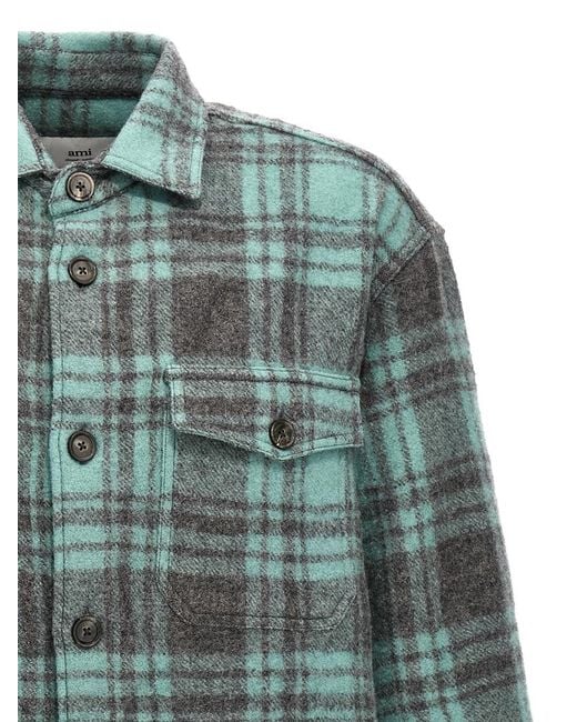 AMI Green Checks Overshirt for men