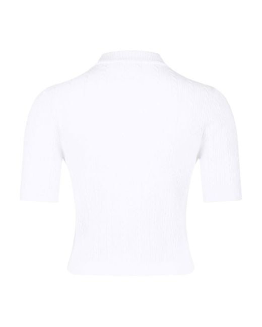Balmain White Ribbed Top