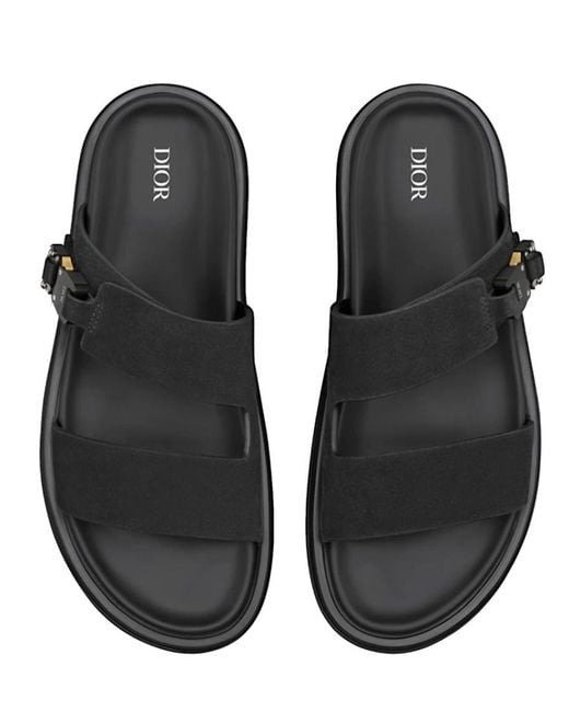 Dior Black Solid Sandals for men