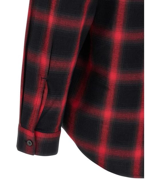 DIESEL Red Logo Checked Shirt for men
