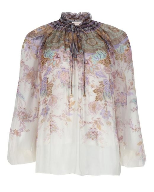 Zimmermann Multicolor Luna Billow Blouse