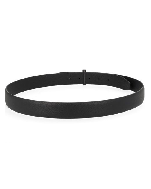 Tom Ford Black T Buckle Solid Belt for men