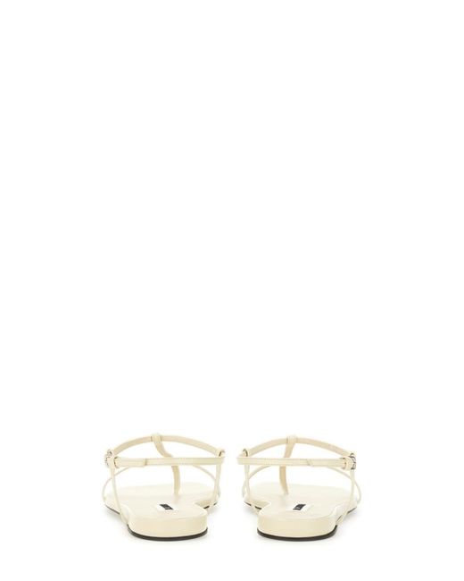 Jil Sander White Solid Sandals