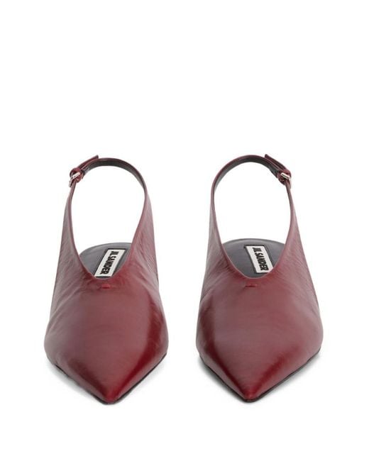 Jil Sander Red Leather Slingback