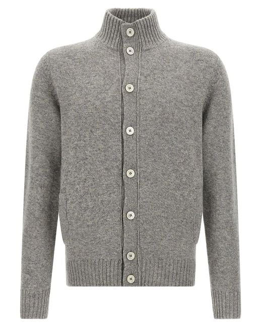 Zanone Men's Gray Chioto Cardigan Sweater