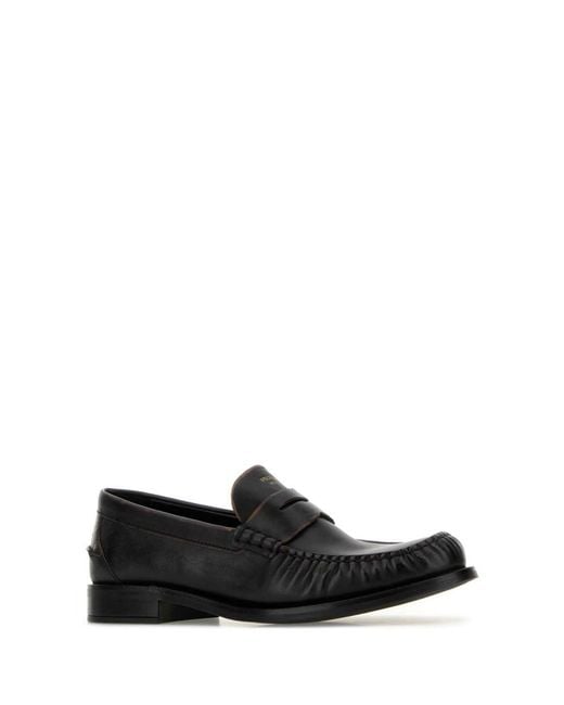 Prada Black Leather Loafers