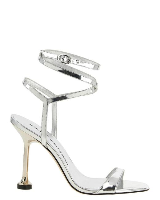 Stuart Weitzman Metallic Ankle Strap Heels