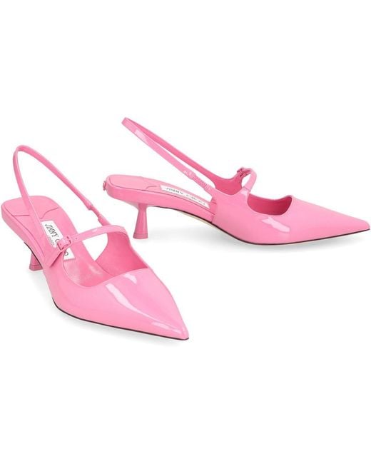 Jimmy Choo Pink Solid Pointed Toe Pumps