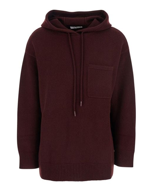 Max Mara Purple Solid Hood Sweatshirt