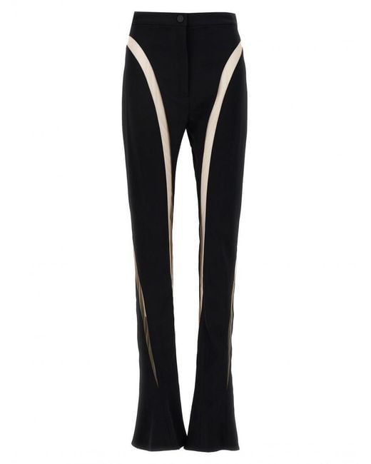 Mugler Black Mesh Insert Leggings
