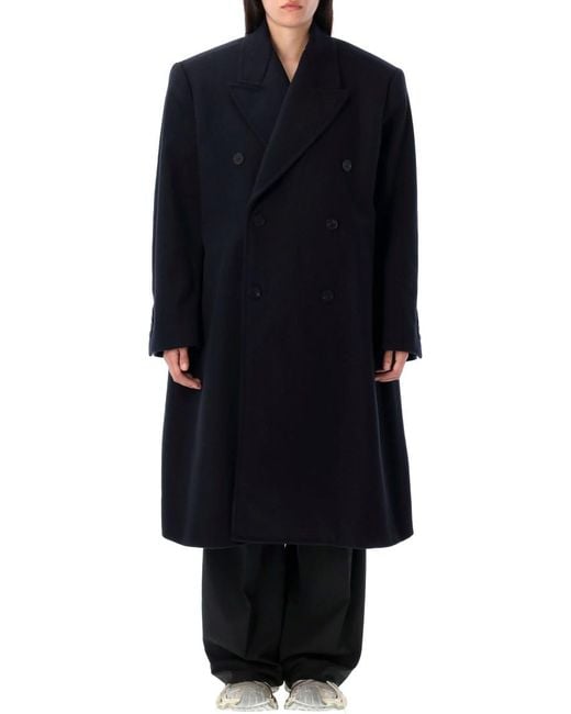 Balenciaga Blue Oversized Double Breasted Coat