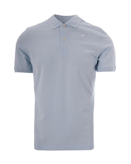 K-Way Blue Solid Shirt Collar Polo for men