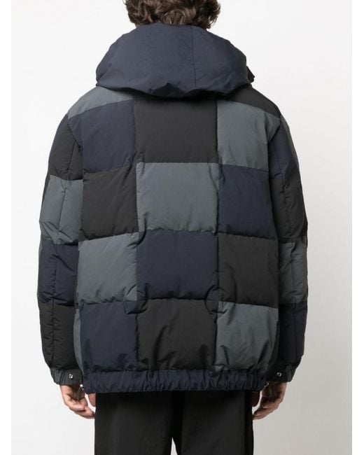 Sacai Black Patchwork Padded Down Jacket for men