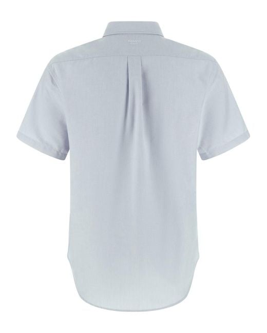 KENZO Blue Flower Patch Shirt for men