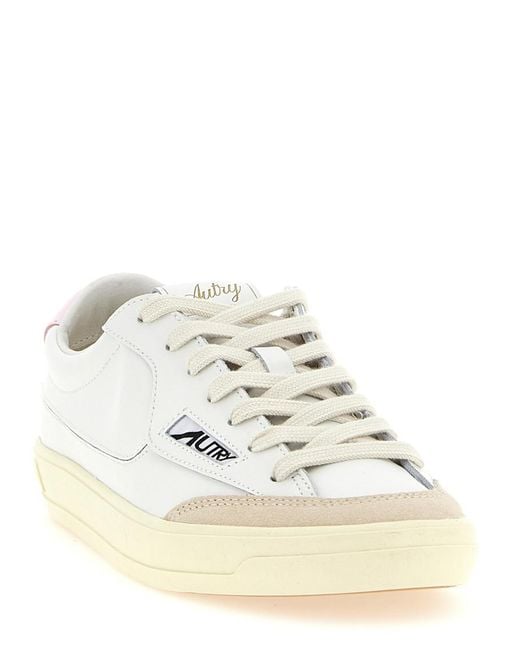 Autry White Lace Up Sneakers