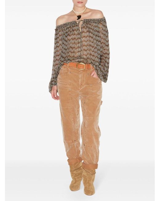 Isabel Marant Brown Vutti Printed Muslin Blouse