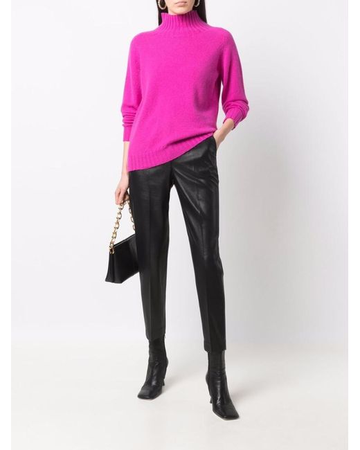 Incotex Black Leather-Finish Trouser