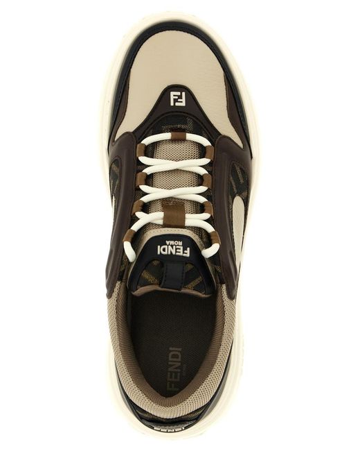 Fendi Black Leather Low Top Sneakers for men