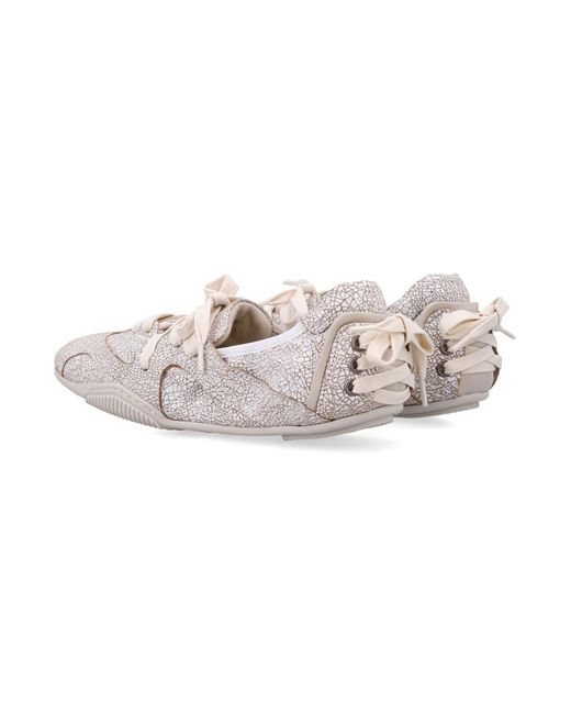 Acne White Textured Sneakers