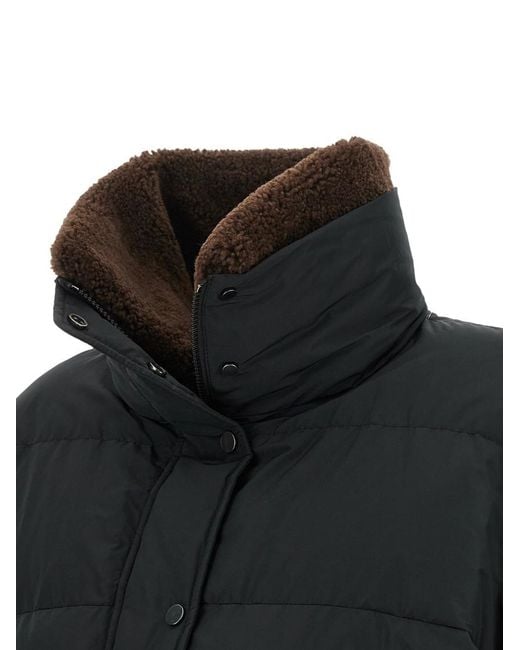 Brunello Cucinelli Black Solid Mock Collar Jacket