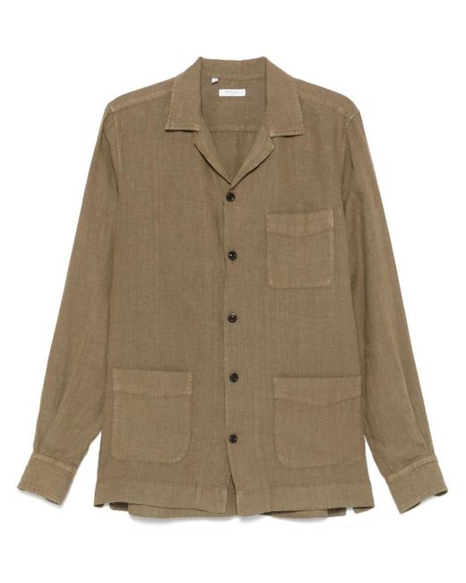 Boglioli Natural Relaxed-Fit Overshirt With Button Fastening for men