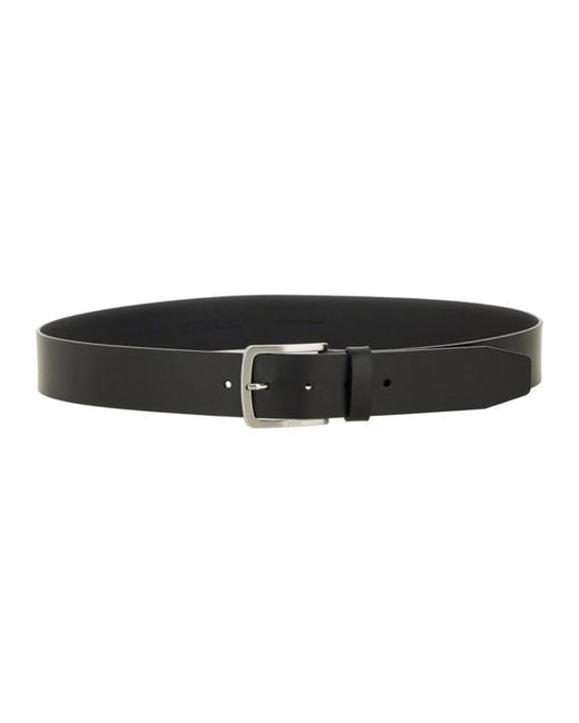 Boss Black Solid Buckle Belt for men