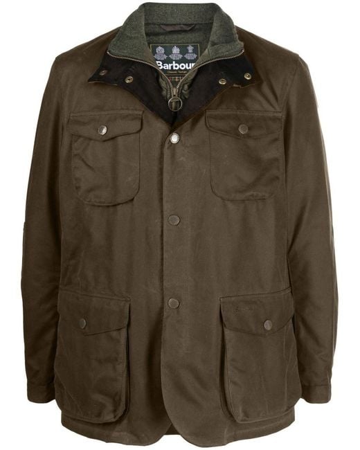 Barbour Green Stand-Up Collar Jacket for men