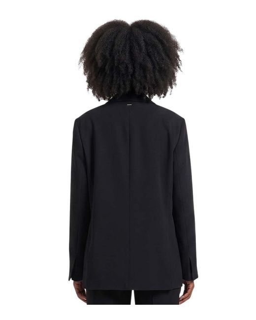 Boss Blue Solid Notched Lapel Blazer