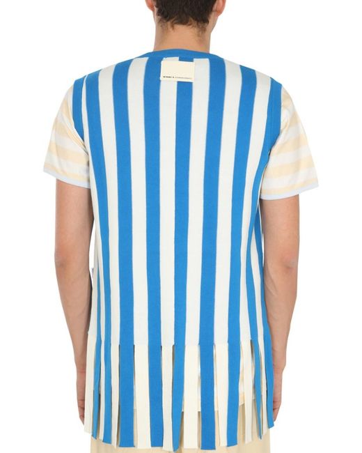 Sunnei Blue V Neck Sweaters for men