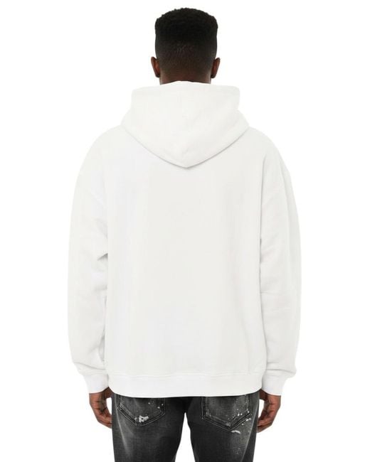 DSquared² White Solid Zip Up Hoodie for men