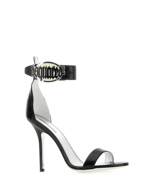 DSquared² Black Dsquared Leather Sandals