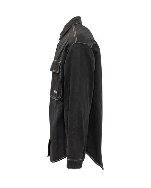 Palm Angels Black Regular Solid Shirt for men