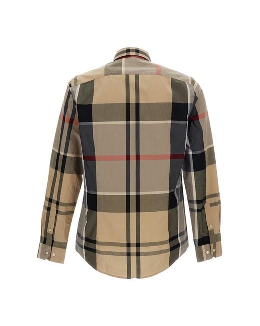 Barbour Brown Regular Check Shirts for men