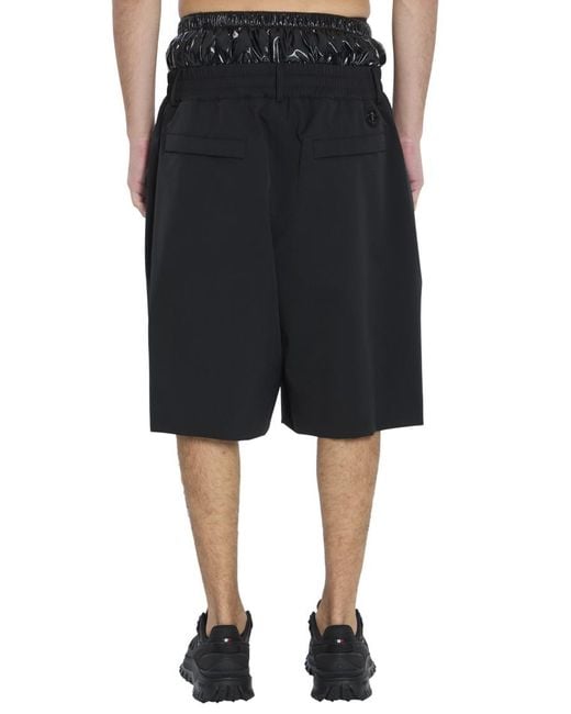 Moncler Black Loose Solid Shorts for men
