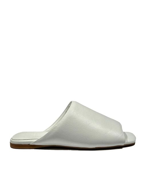 LA ROSE White Slip On Slides