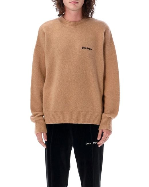 Palm Angels Blue Basic Logo Sweater for men