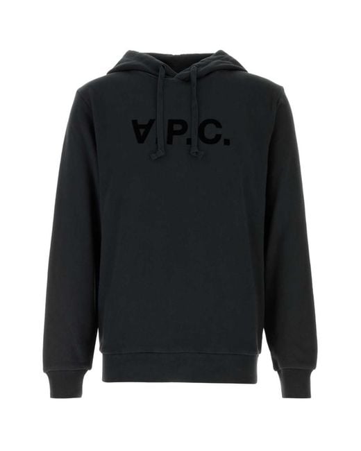A.P.C. Black Logo Regular Hoodie for men