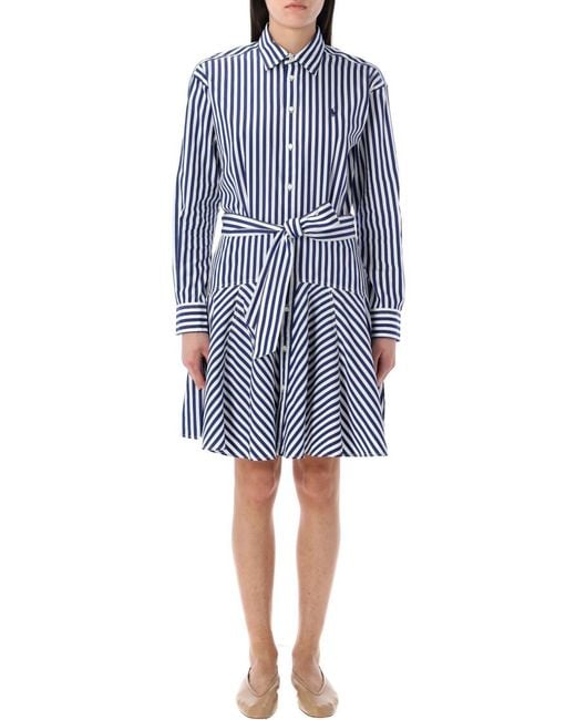 light blue off the shoulder maxi dress Breton Stripe Form Fitting Dress | Propriano | Anti-UV main image 0