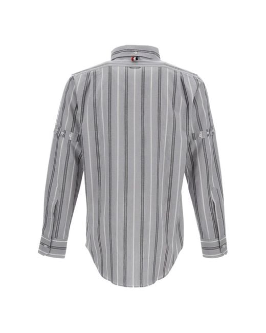 Thom Browne Gray Regular Stripes Shirts for men