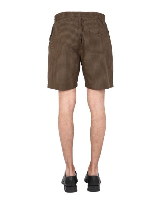 Universal Works Gray Checks Shorts for men