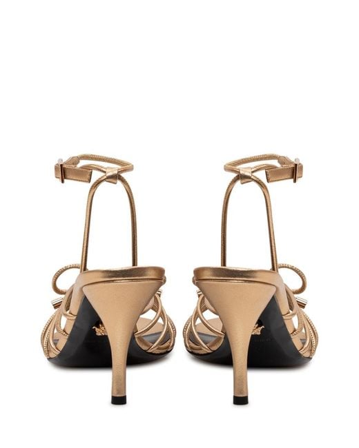 Versace Metallic Ankle-Strap Heels