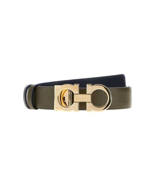 Ferragamo White Donna Solid Reversible Belt