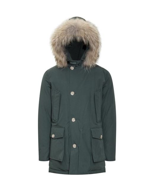 Woolrich Blue Solid Hood Jackets for men