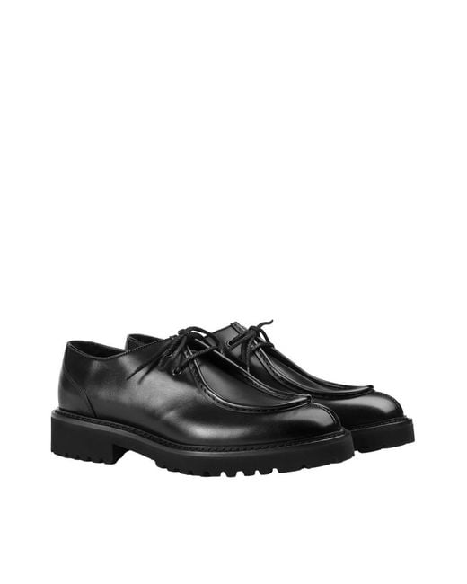 Doucal's Black Solid Lace Ups Shoes for men