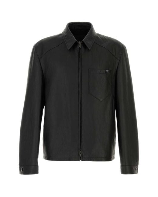 Prada Black Regular Textured Jacket for men
