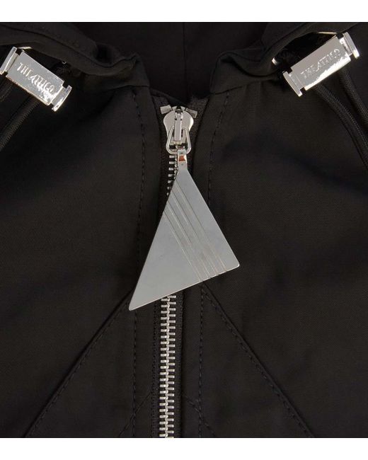 The Attico Black Solid Hood Jacket