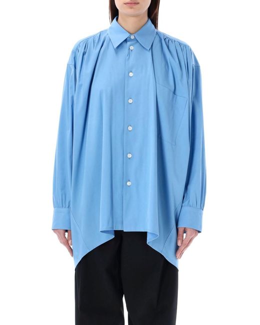Bottega Veneta Blue Compact Cotton Shirt