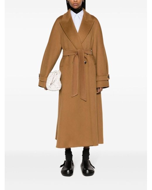 Max Mara Cashmere Double-Breasted Trench Coat in Brown | Lyst
