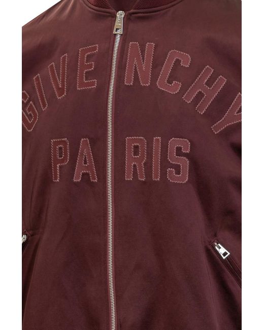 Givenchy Red Logo Mandarin Collar Jacket for men
